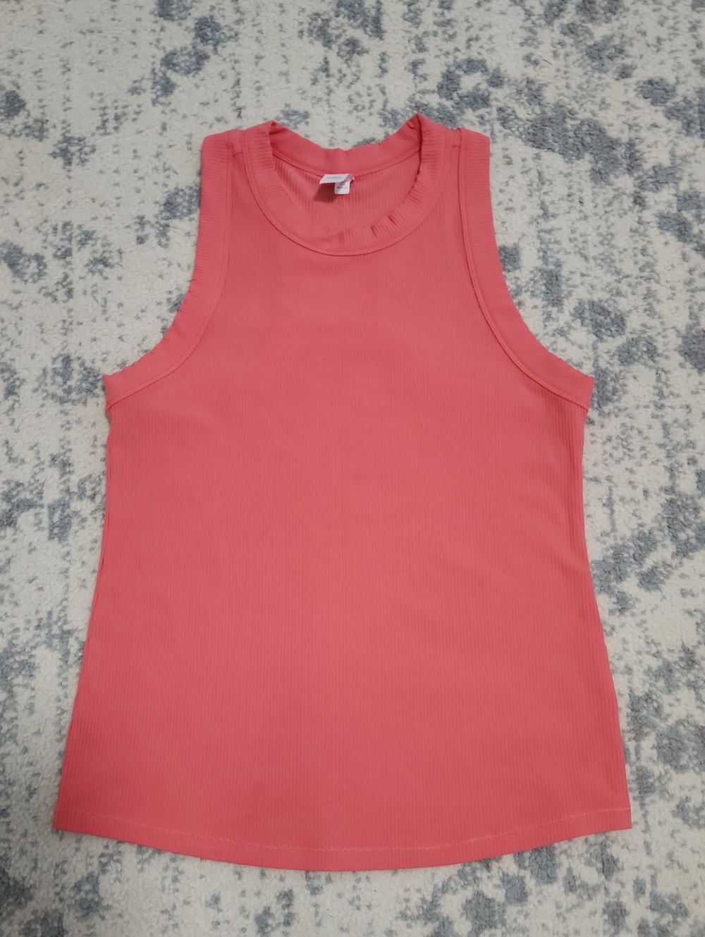 90 Degree By Reflex Coral Pink Ribbed Tank Top